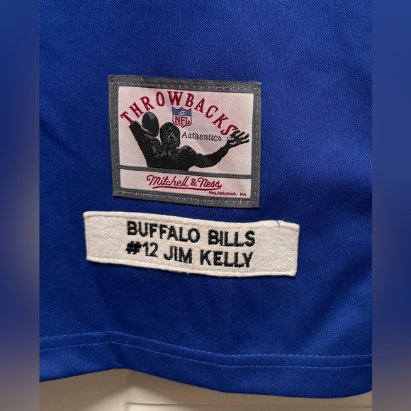 Mitchell & Ness Buffalo Bills Mens Jim Kelly NFL Legacy Royal Jersey - Picture 7 of 13